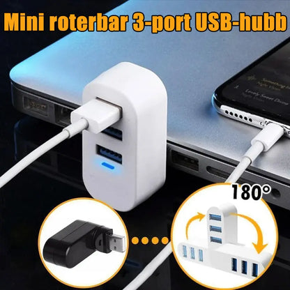 Mini Roterbar 3-port USB Nav - Lamora Sverige