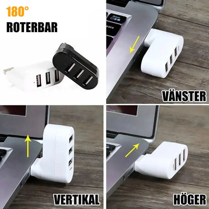 Mini Roterbar 3-port USB Nav - Lamora Sverige