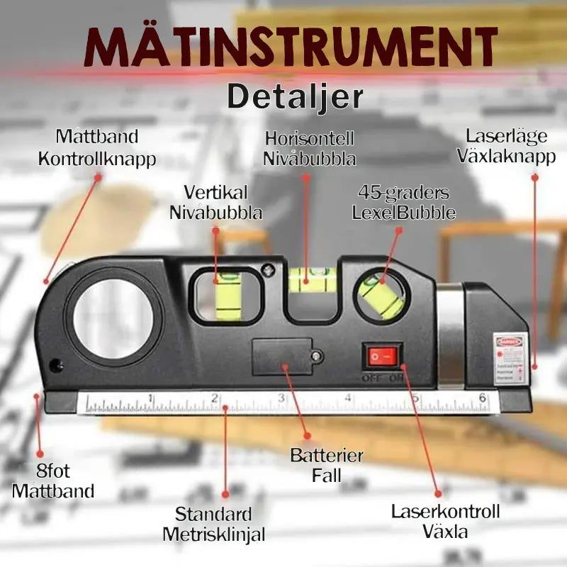 Multifunktionell Laser Vattenpass - Lamora Sverige
