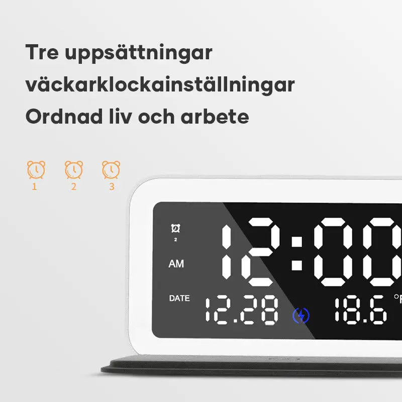Multifunktionell trådlös laddningsklocka - Lamora Sverige
