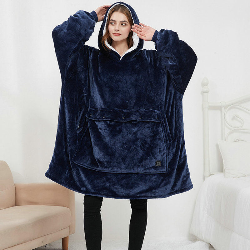 Double-sided velvet heated lazy Hoody