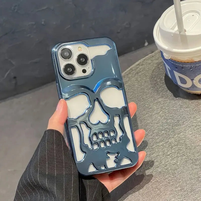 Pläterad Skull Case Cover för iPhone - Lamora Sverige