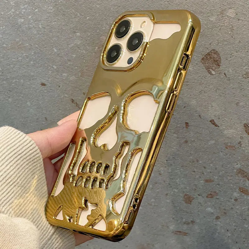 Pläterad Skull Case Cover för iPhone - Lamora Sverige