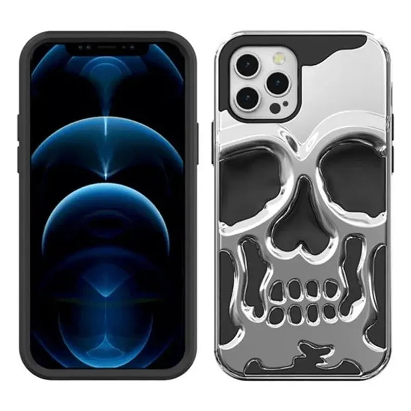 Pläterad Skull Case Cover för iPhone - Lamora Sverige