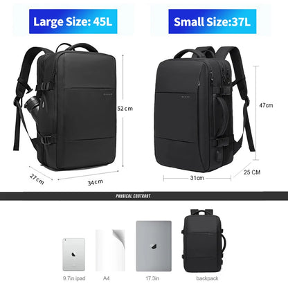 Vattentät Reseryggsäck för Män | Business Laptop Backpack med USB | Perfekt Julklapp – 17.3 Tum Expandabel Design