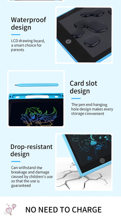 LCD Writing Tablet - Perfekt för Ritning och Skrivning | 6.5/8.5/10/12 Tum Magisk Raderbar Ritplatta för Barn | Julklapp för Pojkar