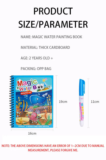 Magical Water Drawing Book – Återanvändbar Färgbok för Barn | Perfekt Julklapp & Gåva för Tidig Utbildning