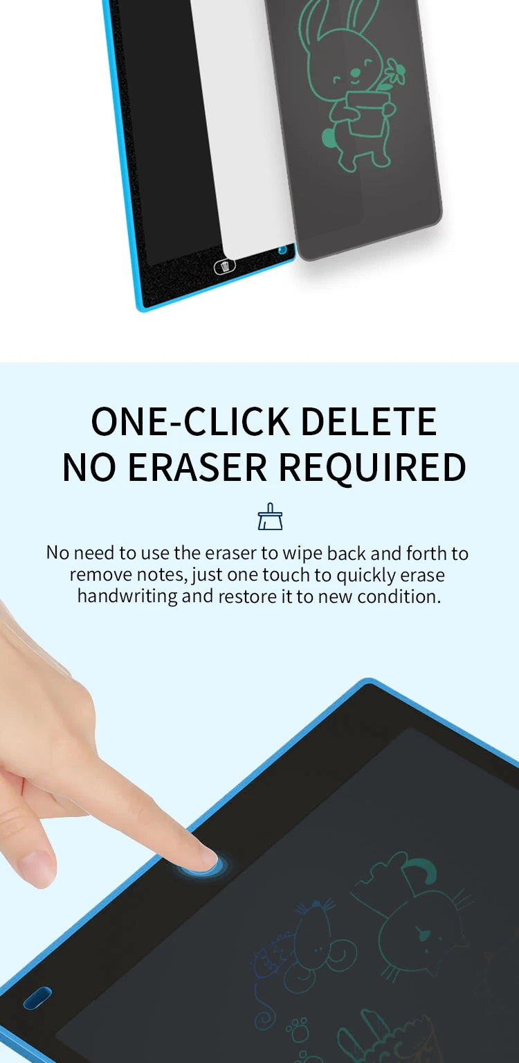 LCD Writing Tablet - Perfekt för Ritning och Skrivning | 6.5/8.5/10/12 Tum Magisk Raderbar Ritplatta för Barn | Julklapp för Pojkar