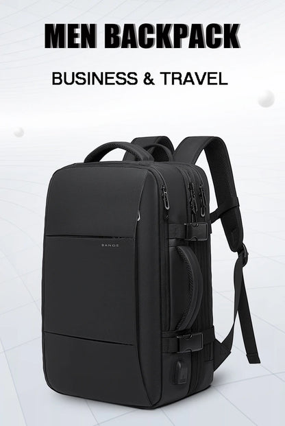 Vattentät Reseryggsäck för Män | Business Laptop Backpack med USB | Perfekt Julklapp – 17.3 Tum Expandabel Design