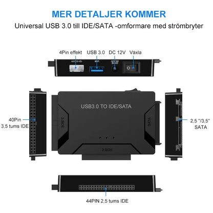 USB 3.0 till IDE / SATA ADAPTER - Lamora Sverige