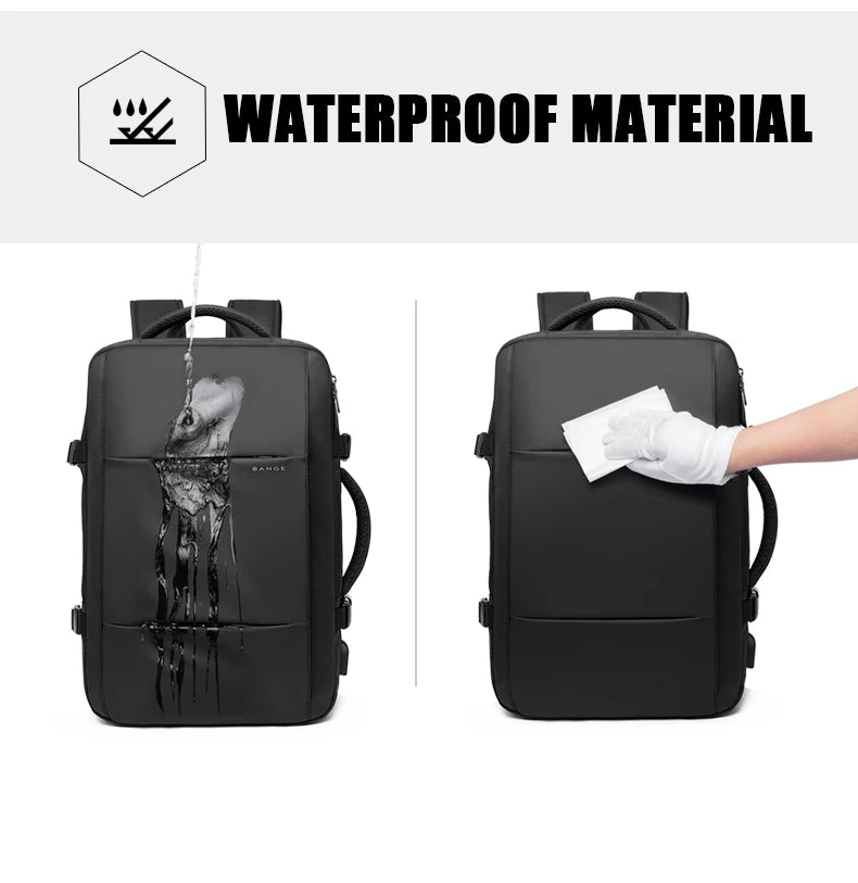 Vattentät Reseryggsäck för Män | Business Laptop Backpack med USB | Perfekt Julklapp – 17.3 Tum Expandabel Design