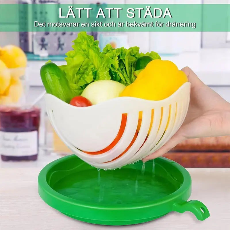 Salladsskärare med citronpress, sallad på 60 sekunder, grön - Lamora Sverige