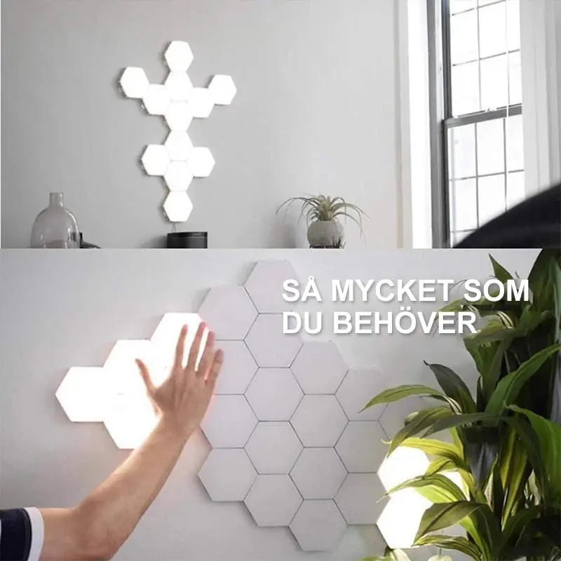 Sexkantig vägglampa med kreativ geometri - Lamora Sverige