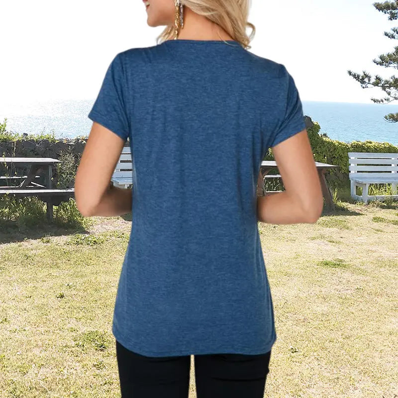 Slim fit v-ringad spets t-shirt - Lamora Sverige