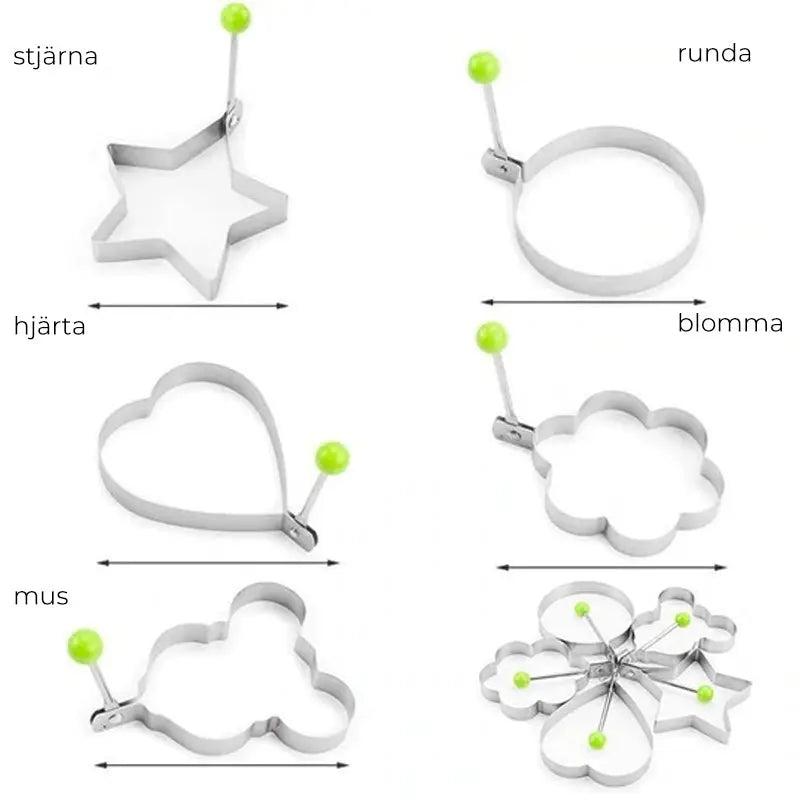 Stekt äggformar i rostfritt stål - Lamora Sverige