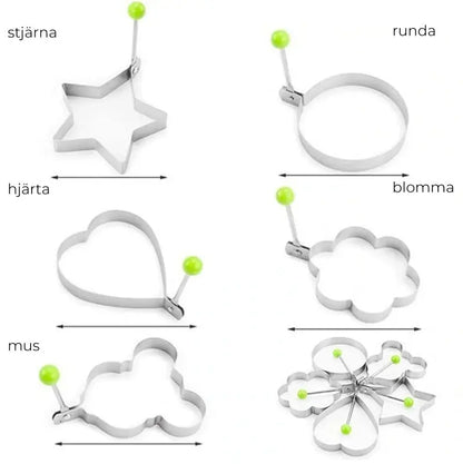 Stekt äggformar i rostfritt stål - Lamora Sverige