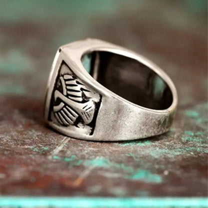 Sterling Silver Eagle Turkos Ring för män - Lamora Sverige