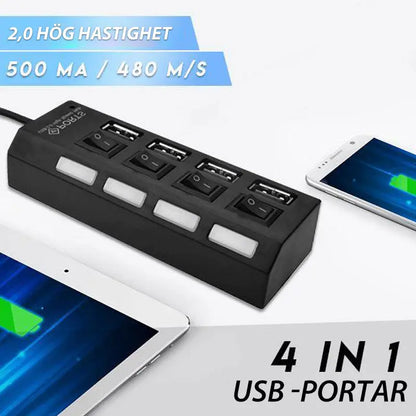 USB-hub med flera portar och hög hastighet - Lamora Sverige