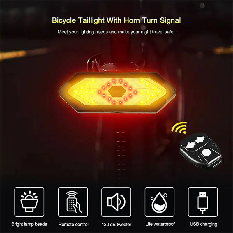 Waterproof Night Riding Bike Steering Tail Light