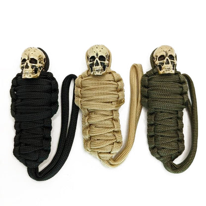 Paracord Nyckelring Mumie Mässingsskalle