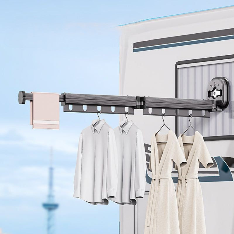 Wall-Mounted Foldable Clothes Drying Rack with Suction Cup