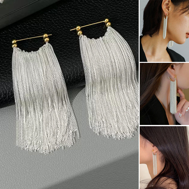 Waterfall-shaped Tassel Earrings