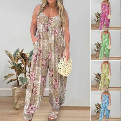 Tryckt Lös Camisole Jumpsuit