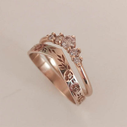 Elegant Enkel Ring med Blommönster