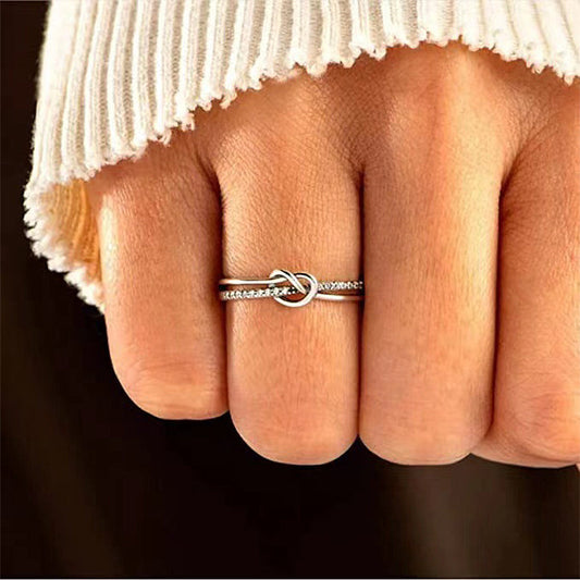 Mor & dotter Double Band Knot Ring