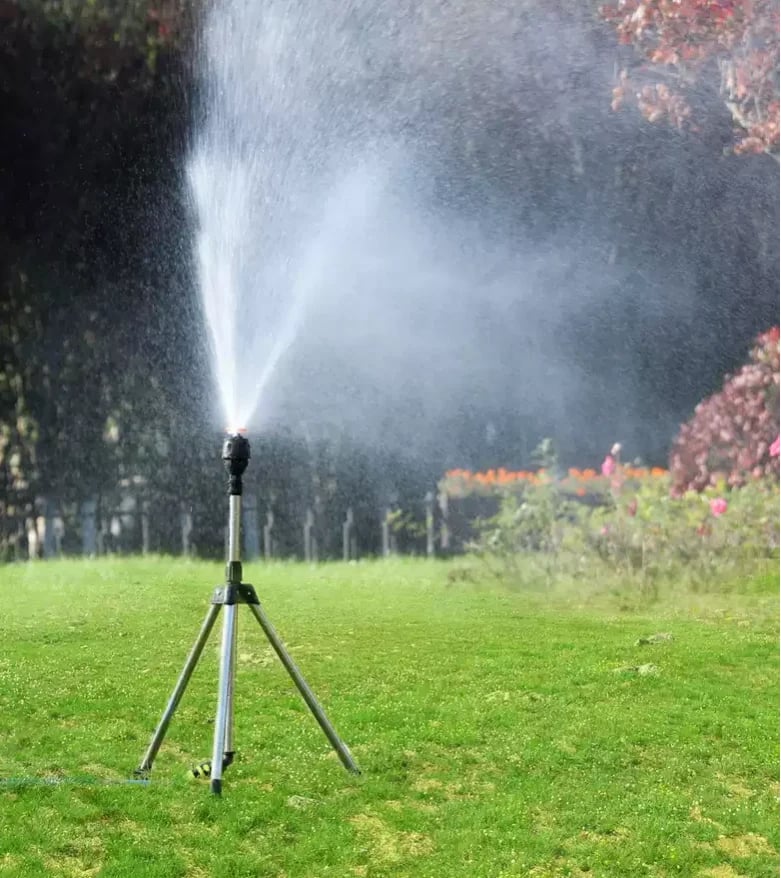 Roterande bevattningsstativ i rostfritt stål Teleskopiskt stöd Sprinkler