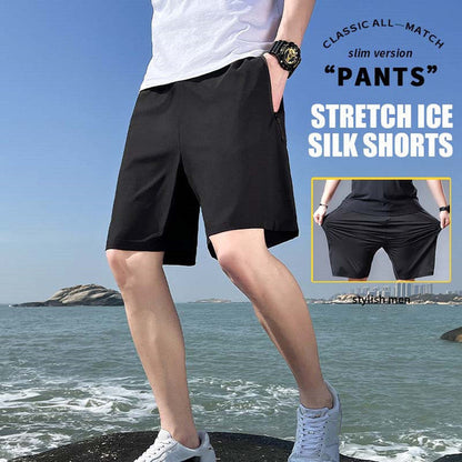 Short en soie glacée taille plus extensible pour homme