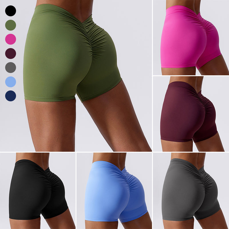 Sculpting V-Rygg Rynkade Shorts