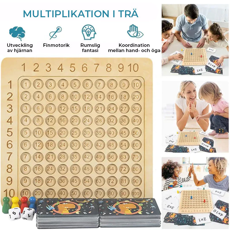 Montessori Multiplikationsbrädspel i Trä