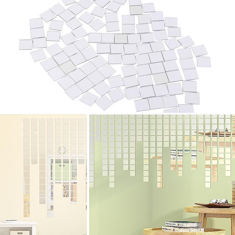 Modern 3D Self Adhesive Mirror Tile Square Wall Stickers