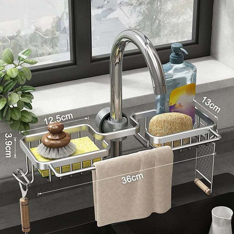 Rostskyddad Space Aluminium Faucet Rack- Köp 2 gratis frakt