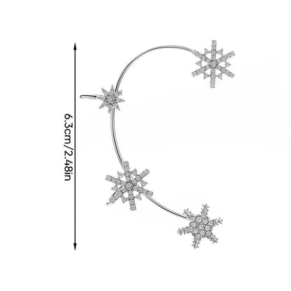 Zirconia snöflinga örhängen utan piercing