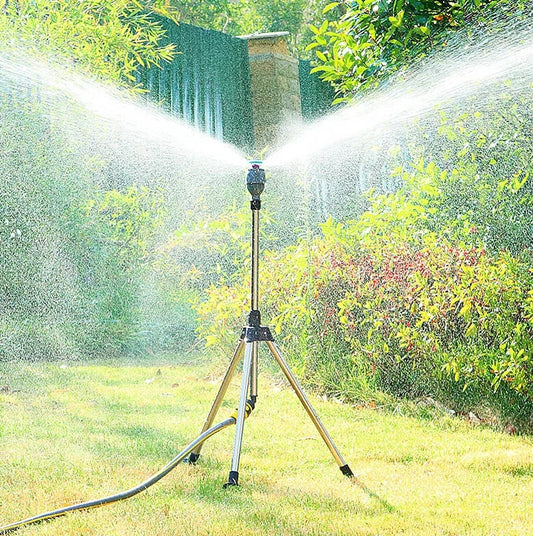 Roterande bevattningsstativ i rostfritt stål Teleskopiskt stöd Sprinkler