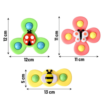 Stick’nSpin™ - Fidget Spinner med sugkopp för baby (3 st)