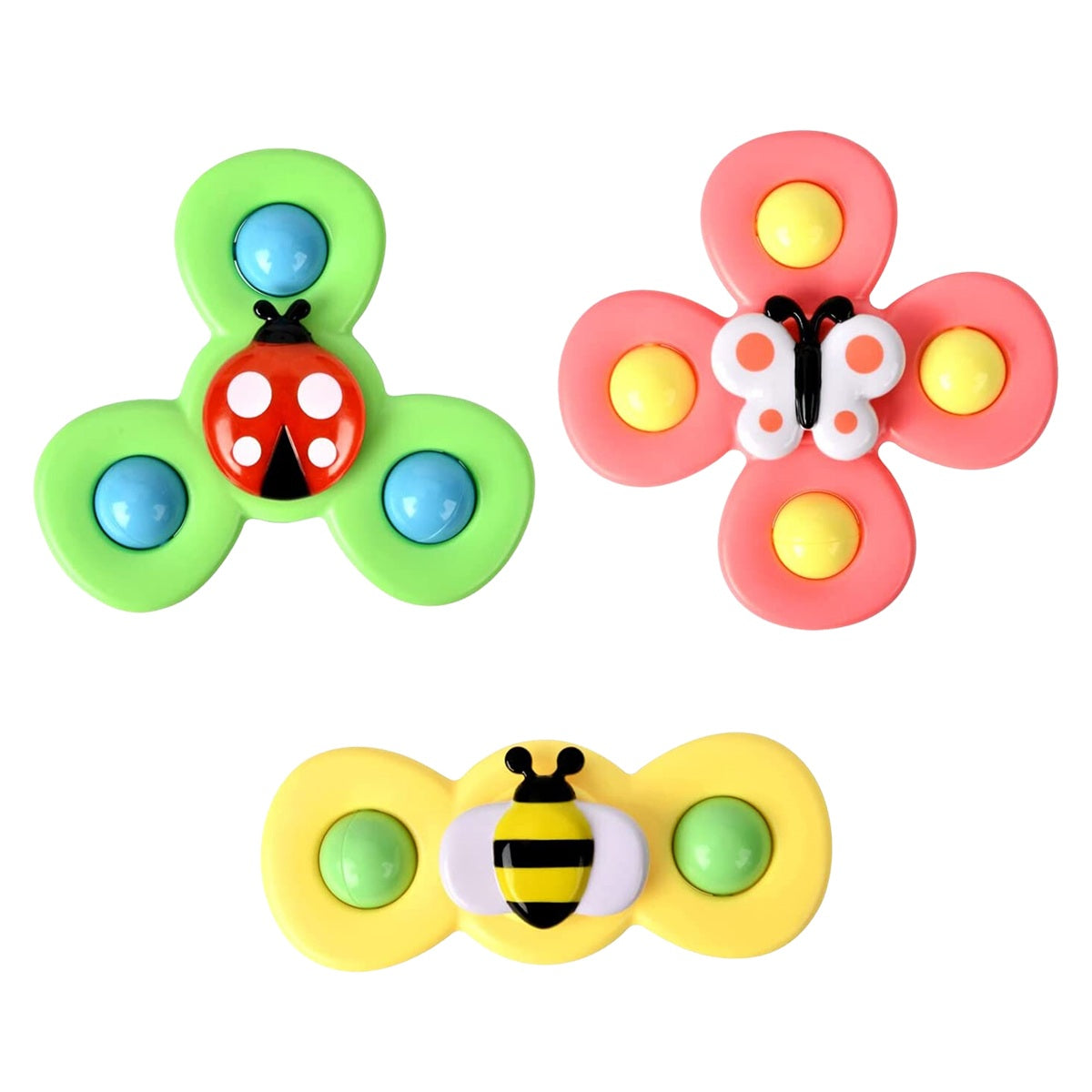 Stick’nSpin™ - Fidget Spinner med sugkopp för baby (3 st)