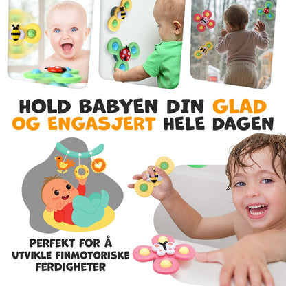 Spinz™ - Fidget Spinner med sugkopp för kinder (3 st)