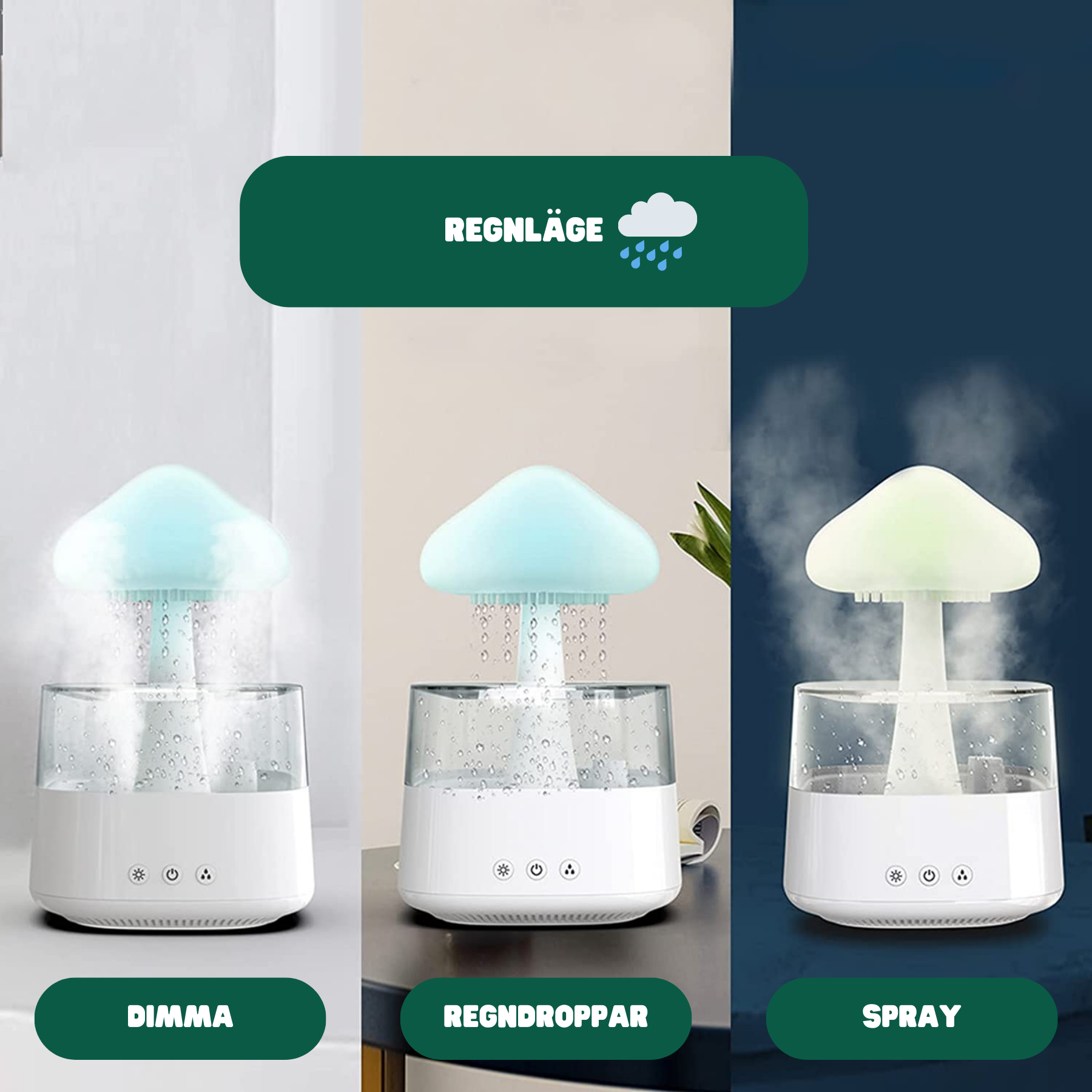 Cloud Humidifier™ - Luftfuktare med ljuder av regndroppar