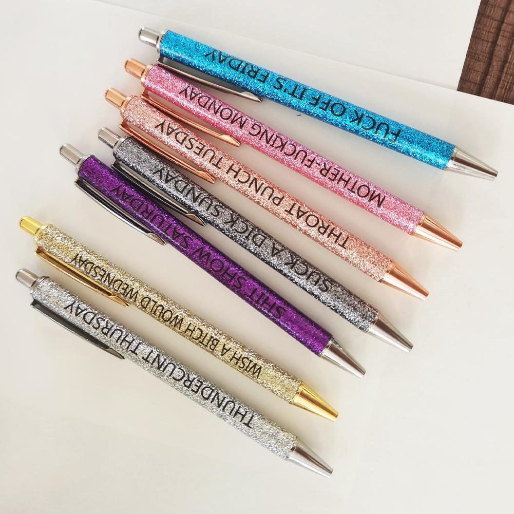 Swear Word Daily Pen Set (7cs* Roliga svarta bläckpennor)